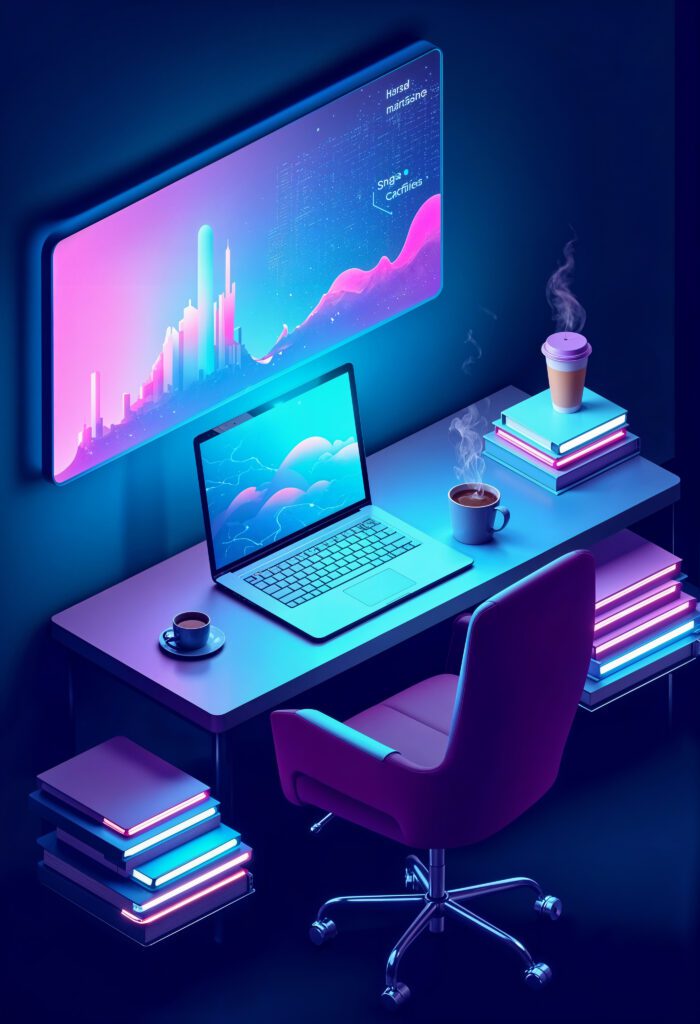 Clevo NH70 laptop on a modern desk setup with monitor and coffee for gaming and productivity review 2026