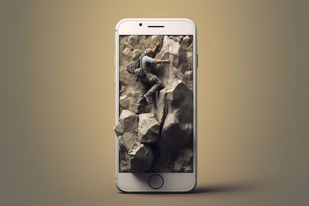 Person navigating through smartphone screen showing how StoryNavigation tool works